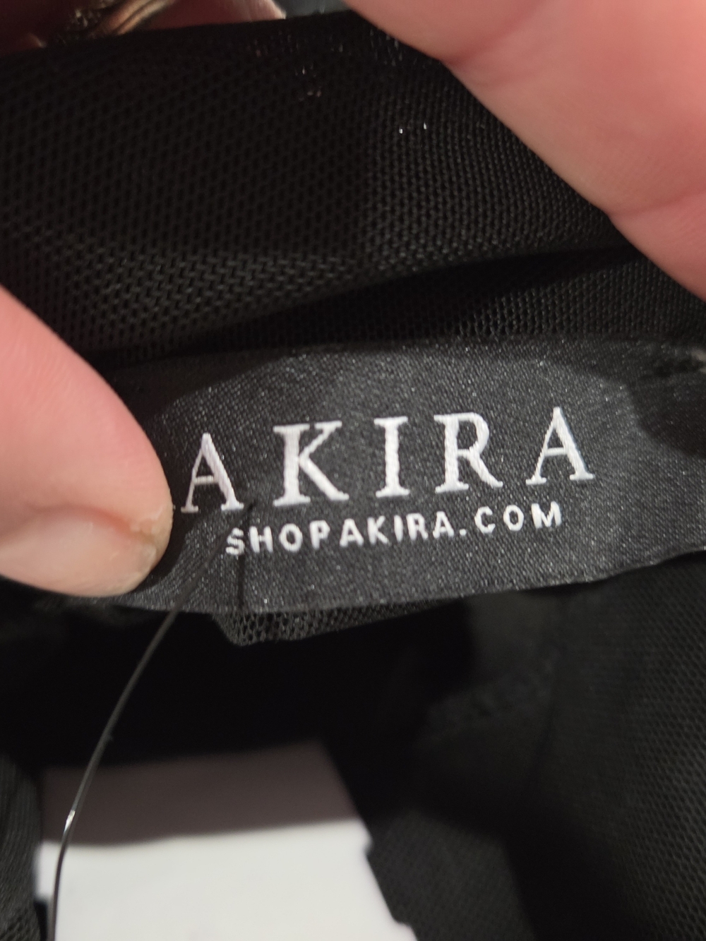 AKIRA In Bloom Black Faux Leather Floral Crop Top Size Large NWT - Picture 2 of 16